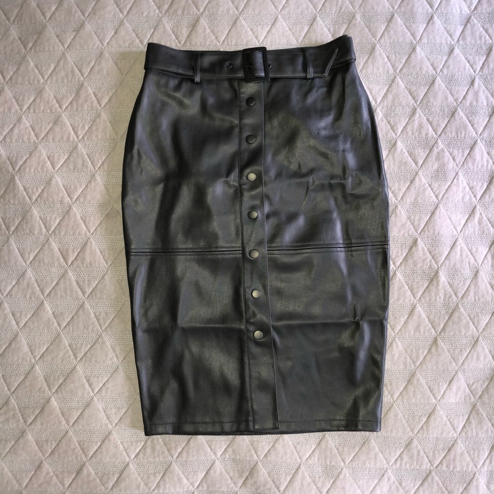 Faux leather skirt